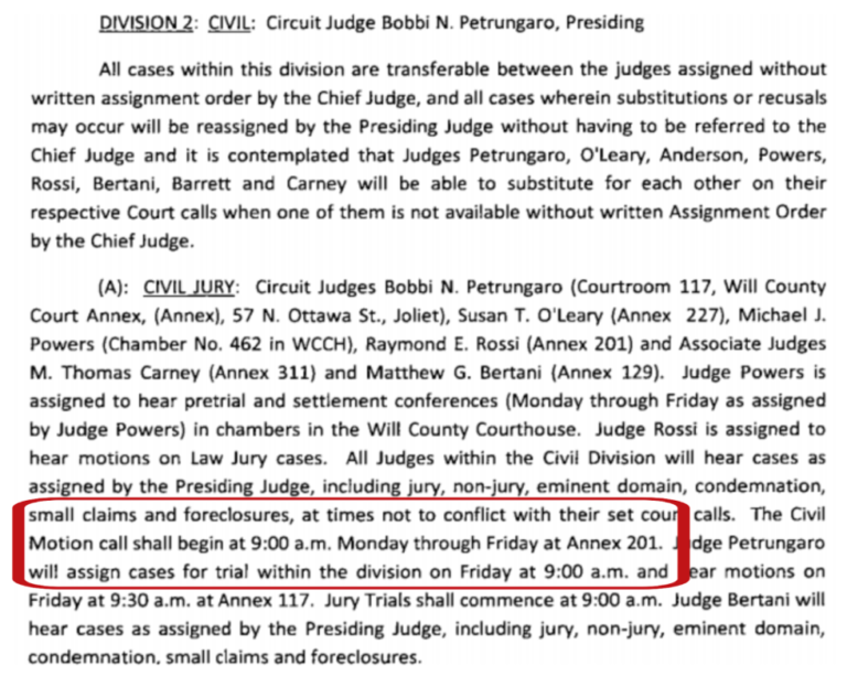 Setting Up A Hearing Date In Will County IL